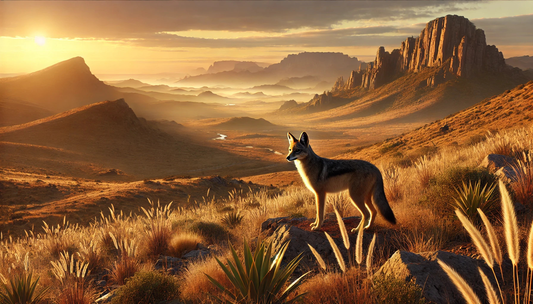 Eastern Cape landscape with jackal